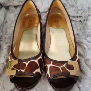 Michael Kors Calfskin Peep Toe Wedge